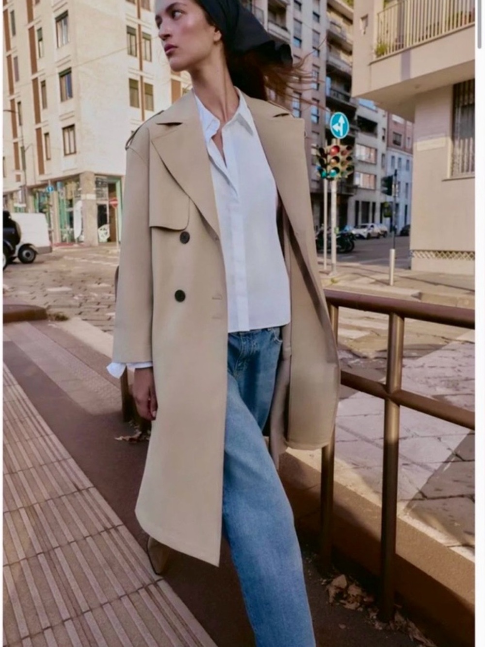 ZARA WATER REPELLENT BELTED
TRENCH COAT - TAUPE BROWN